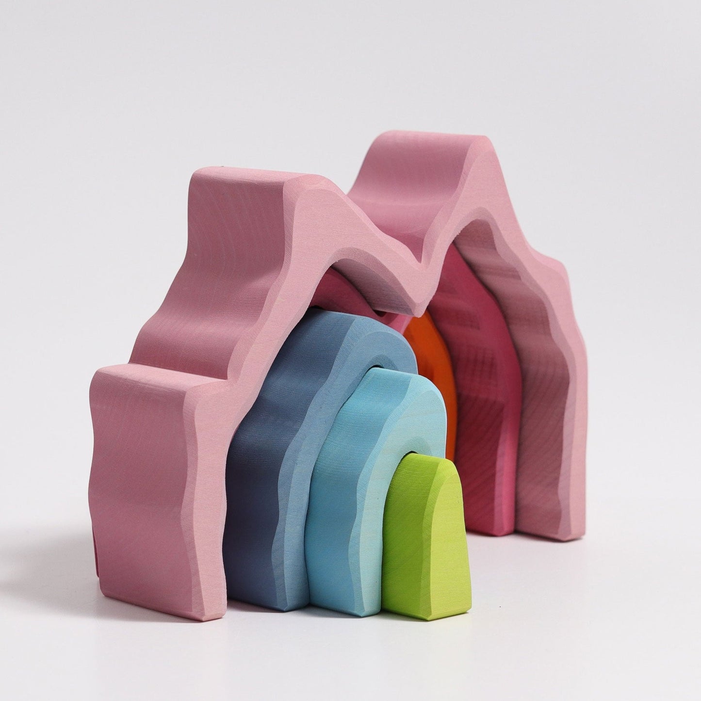Wooden Rainbow Stacker-Coral