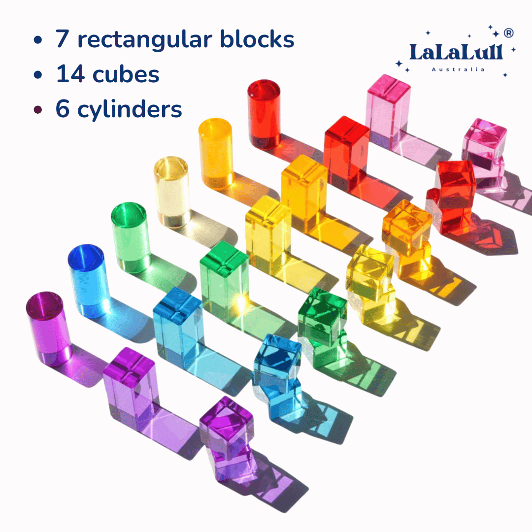 LaLaLull Australia® Premium Lucite Bright Cubes and Blocks - 27 PCs