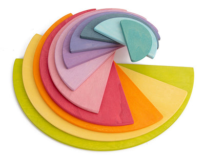 LaLaLull Wooden Rainbow Semicircle - Macaron Colour 11 Pcs