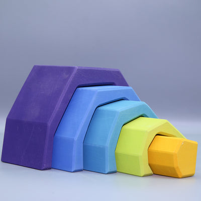 LaLaLull Wooden Rainbow Stacking Cave - Earth