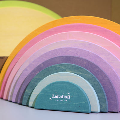 LaLaLull Wooden Rainbow Semicircle - Macaron Colour 11 Pcs