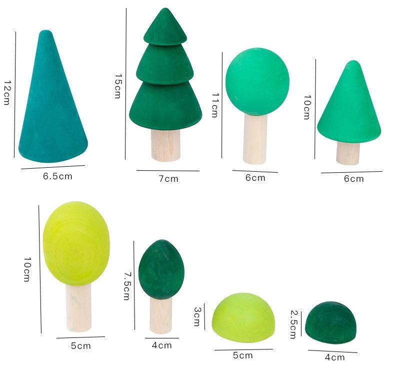 Wooden Tree Toy - 8 Pcs