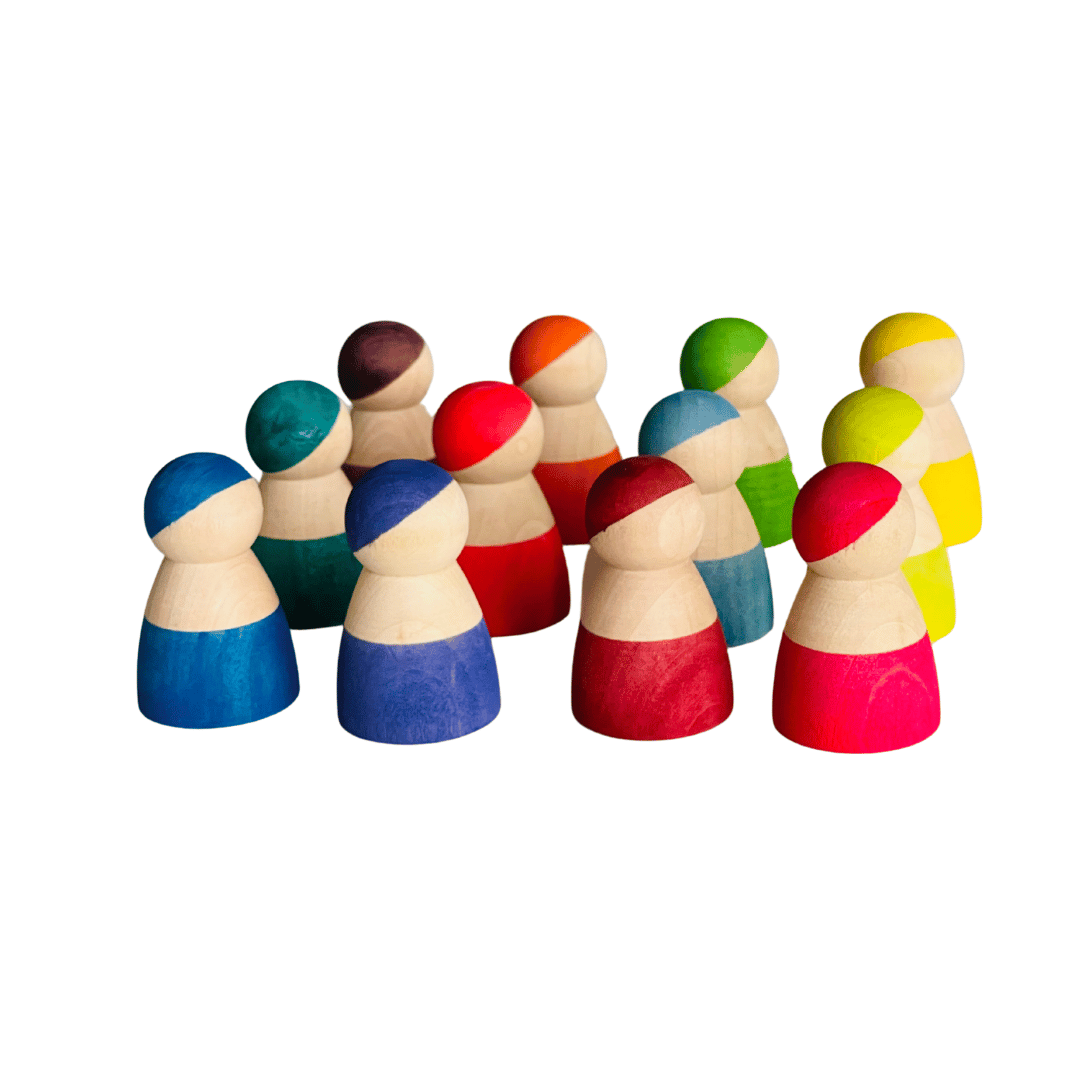 Wooden Rainbow Dolls