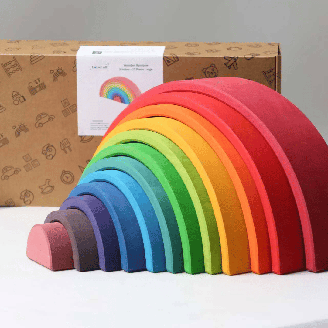 Wooden Rainbow Stacker Large