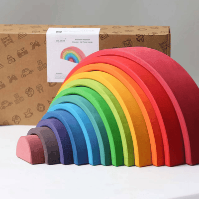 Wooden Rainbow Stacker Large