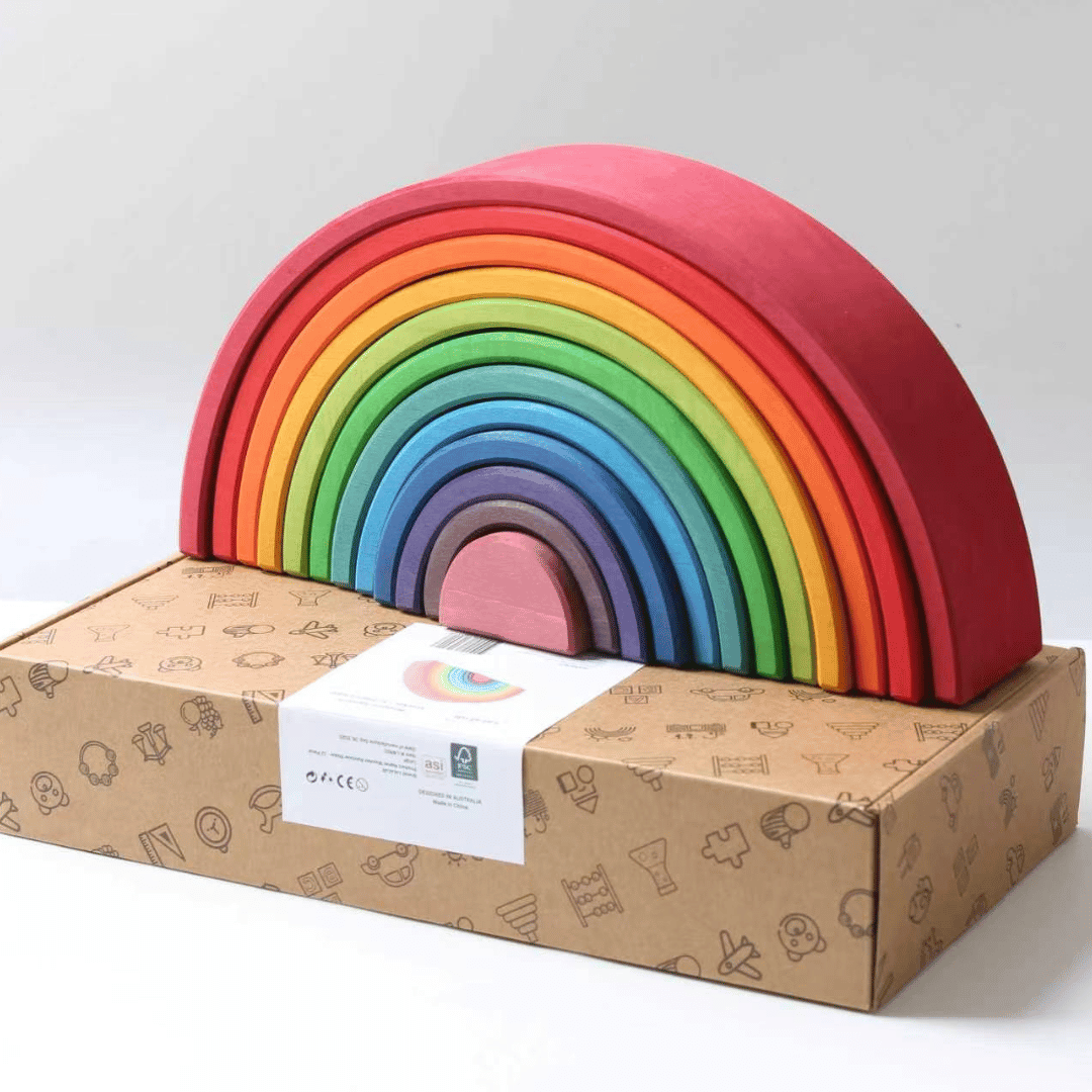 Wooden Rainbow Stacker Large