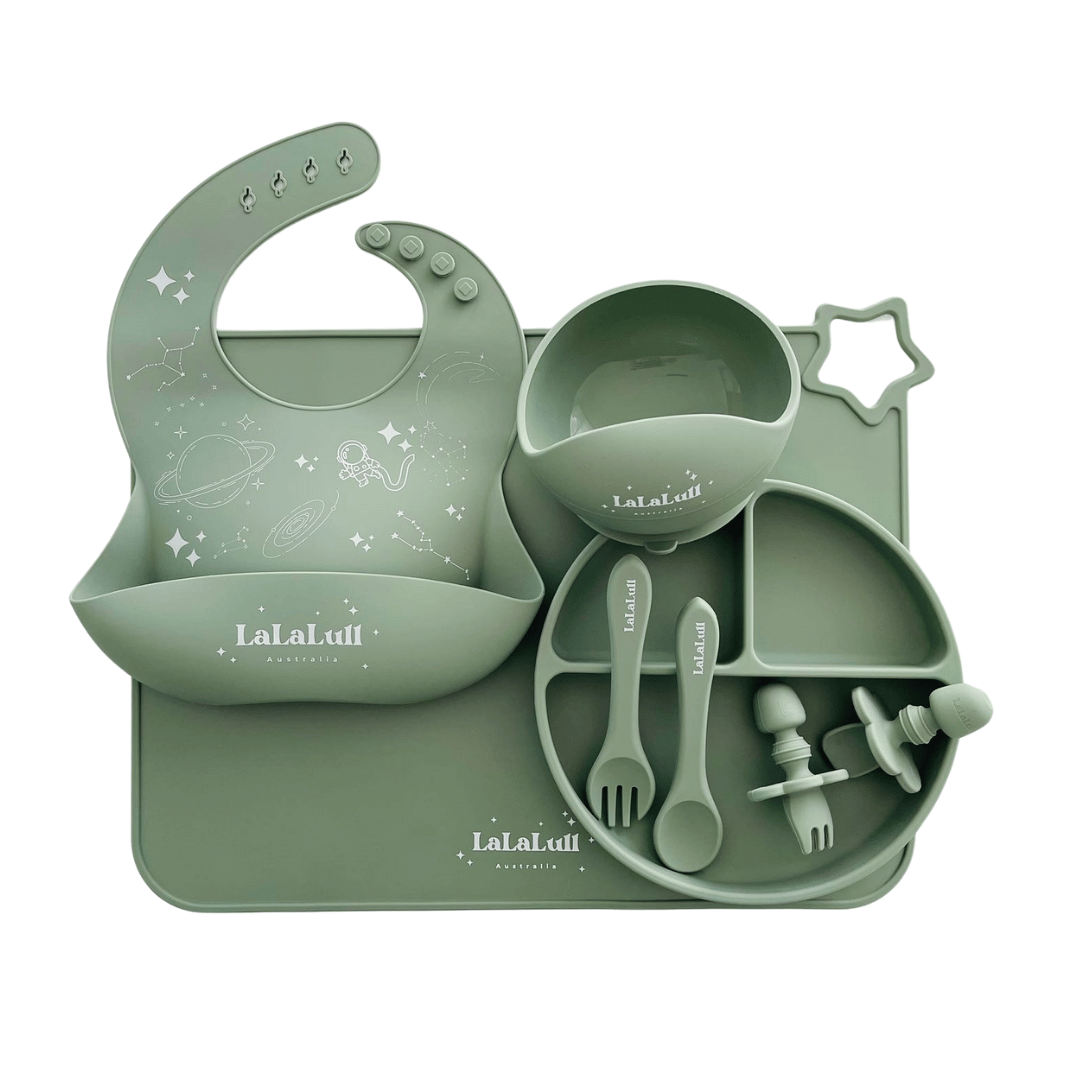 lalalull-australia-silicone_baby_feeding_set-sage